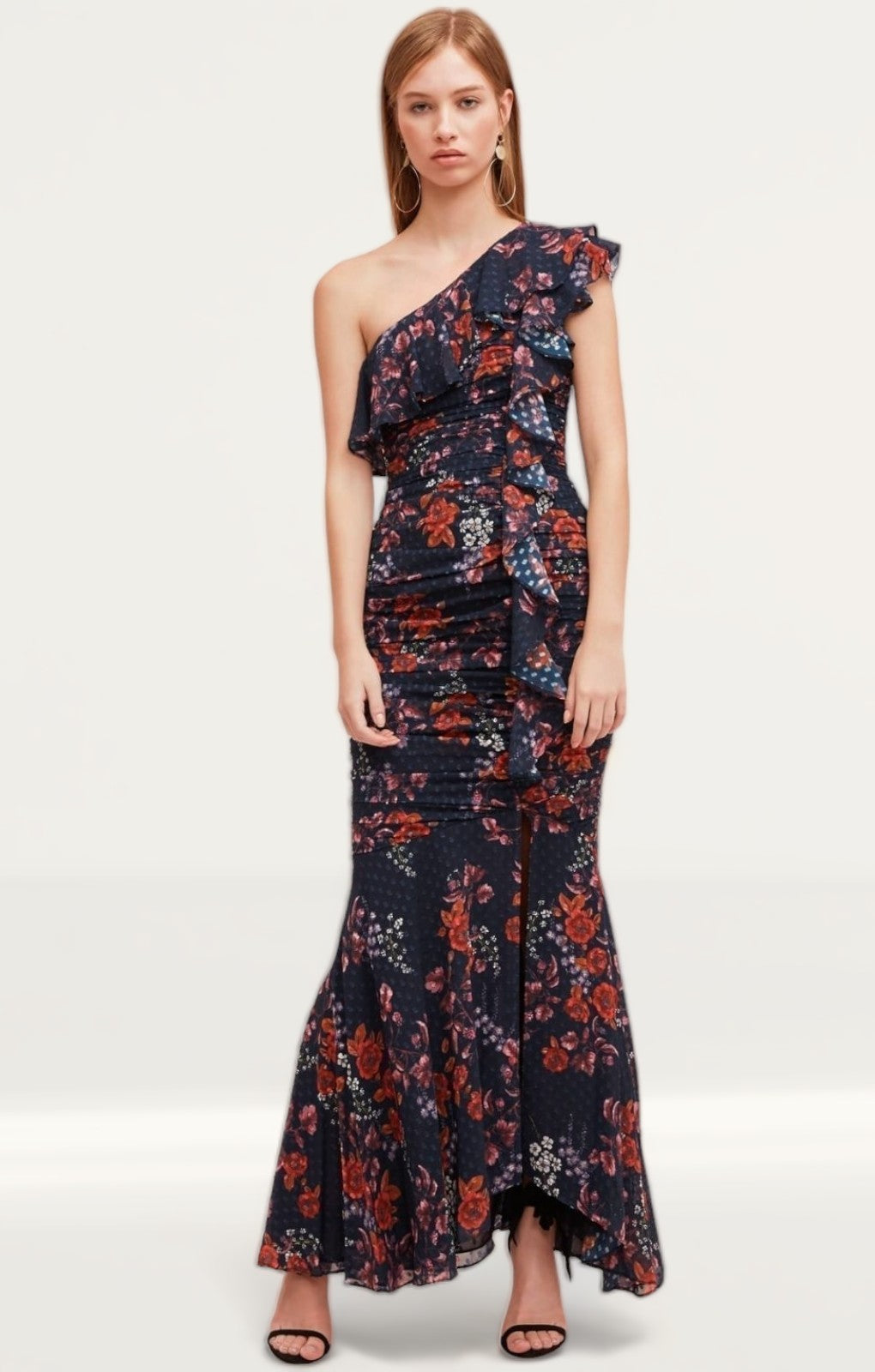 Keepsake The Label Navy Floral Ruffle Maxi Dress