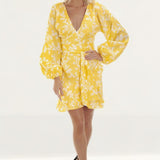 Keepsake The Label Fallen Long Sleeve Golden Floral Dress