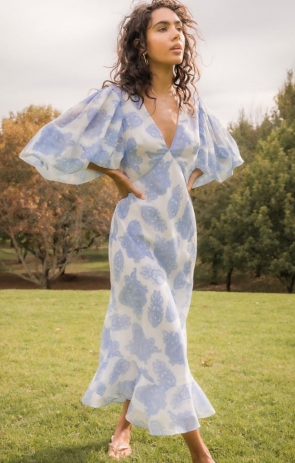 Keepsake The Label Blue Paisley Clearway Midi Dress