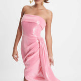Lavish Alice Statement Sequin Bandeau Dress in Pink product image