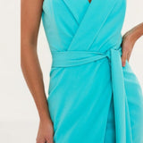 Lavish Alice Aqua Straight Bandeau Midi Dress
