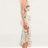 Lavish Alice Beige Floral One Shoulder Midi Dress product image