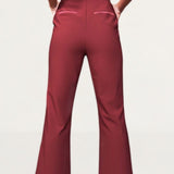 Lavish Alice Burgundy Corset Style Tailored Jacket And Flare Trousers
