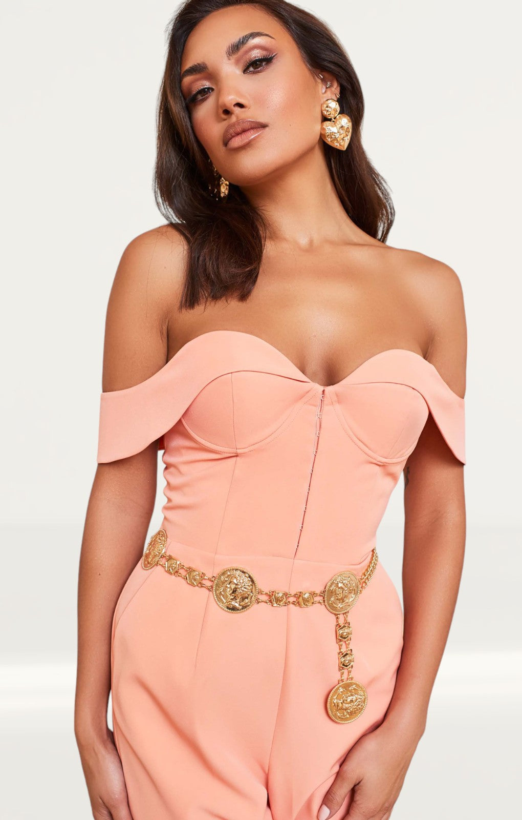 Lavish Alice Cantaloupe Bustier Corset Jumpsuit