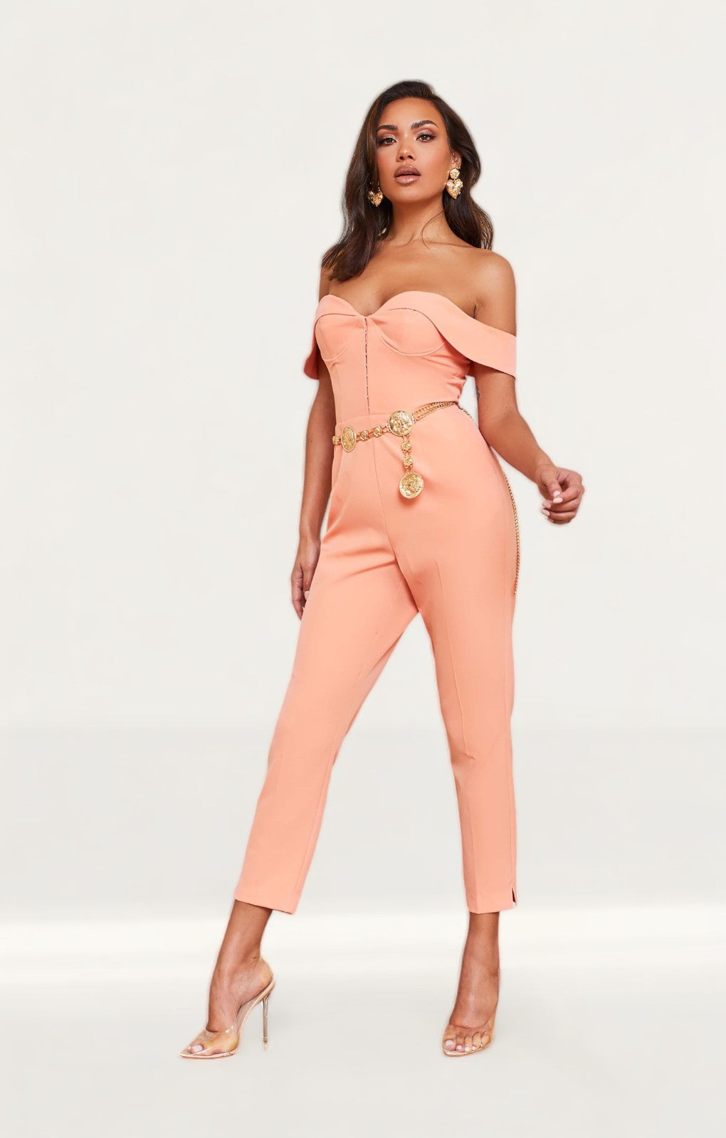 Lavish Alice Cantaloupe Bustier Corset Jumpsuit