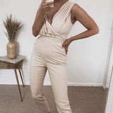 Lavish Alice Champagne One Shoulder Pleated Jumpsuit product image