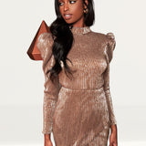 Lavish Alice Gold Open Back Sequin Mini Dress With Bow Detail product image