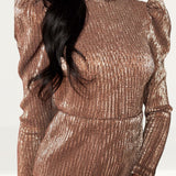 Lavish Alice Gold Open Back Sequin Mini Dress With Bow Detail