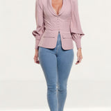 Lavish Alice Light Mauve Shirring Detail Balloon Sleeve Jacket product image