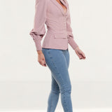 Lavish Alice Light Mauve Shirring Detail Balloon Sleeve Jacket product image