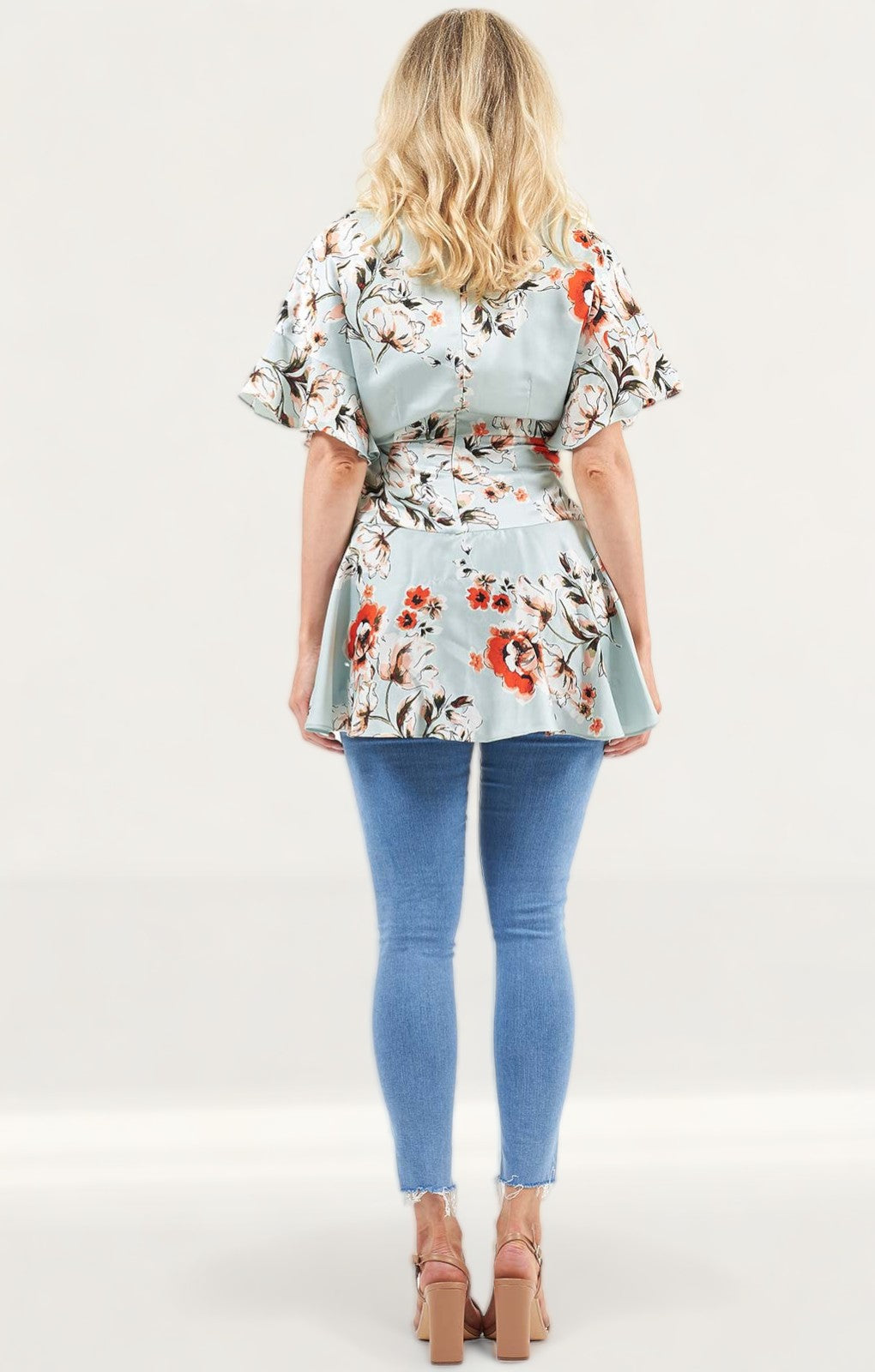 Lavish Alice Mint Floral Wrap Top