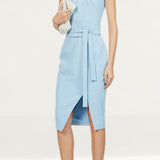 Lavish Alice Obi Halter-neck Stretch-woven Midi Dress product image