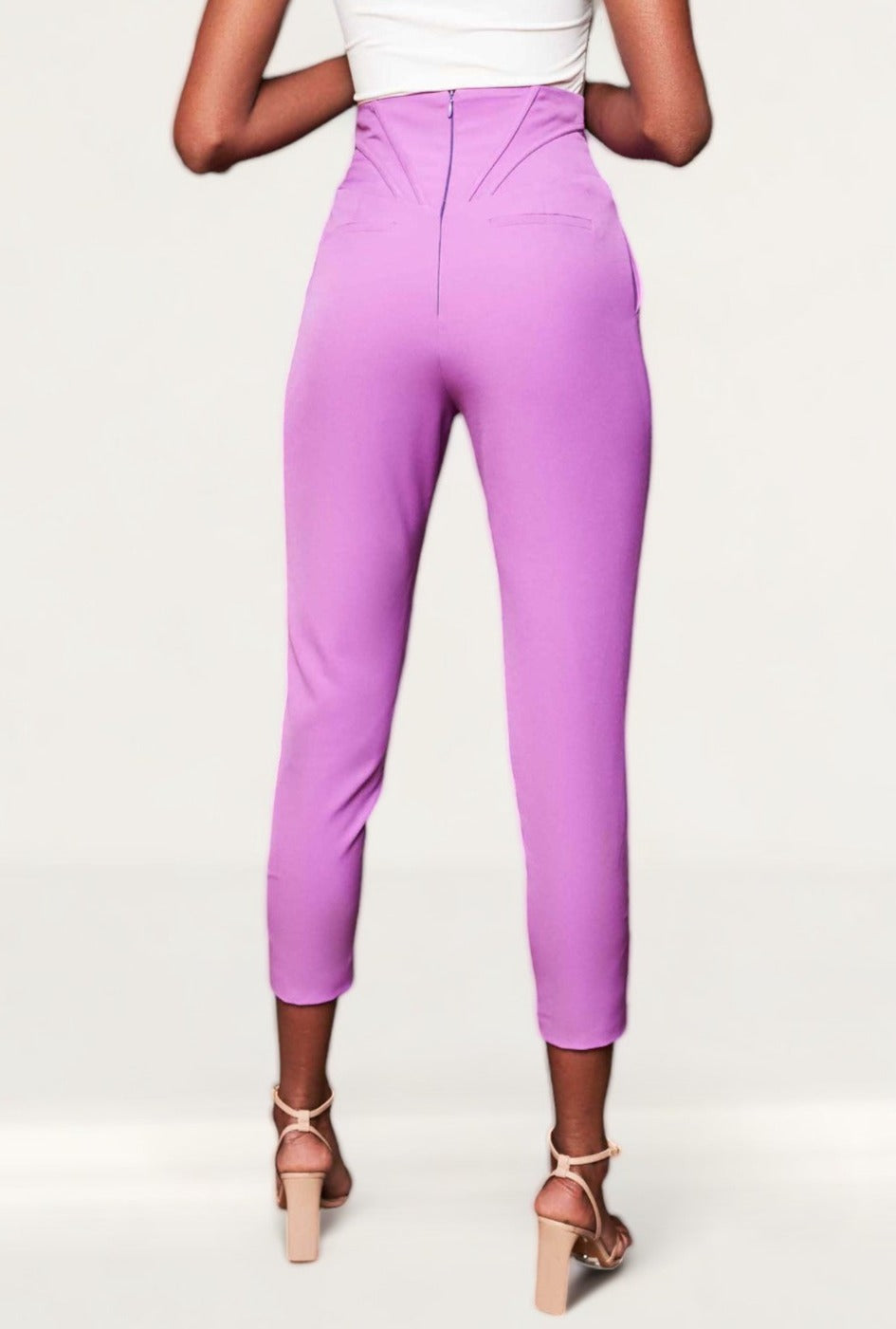 Lavish Alice Purple Balloon Sleeve Blazer And Corset Waist Trousers