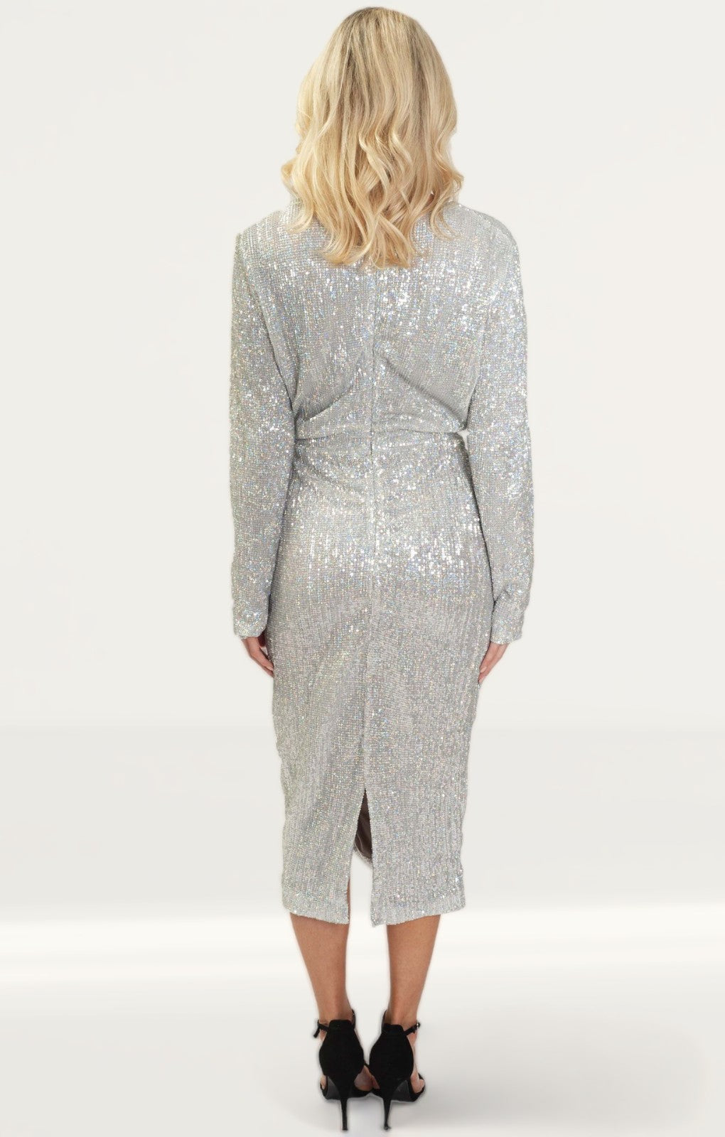 Lavish Alice Silver Sequin Midi Dress