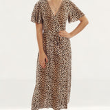 Seven Wonders Leopard Print Wrap Midi Dress