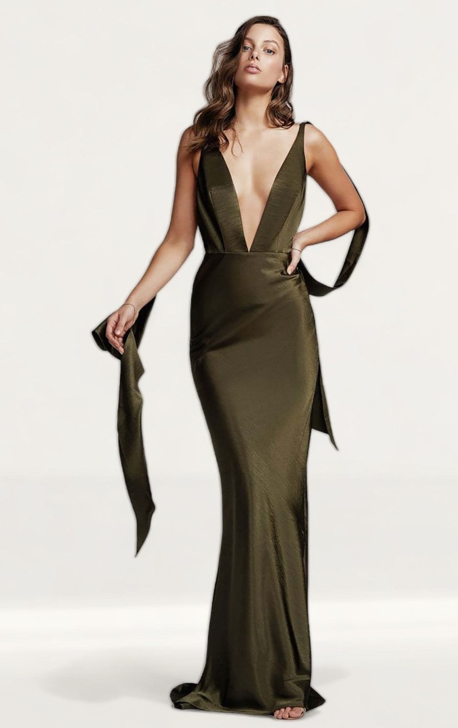 Lexi Adora Dress In Olive Green