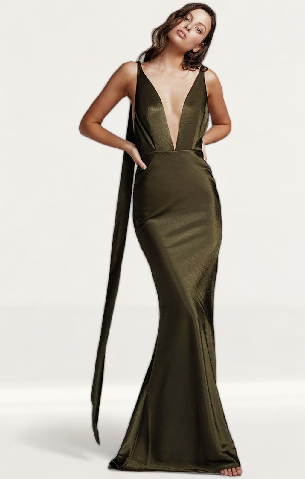 Lexi Adora Dress In Olive Green
