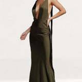 Lexi Adora Dress In Olive Green