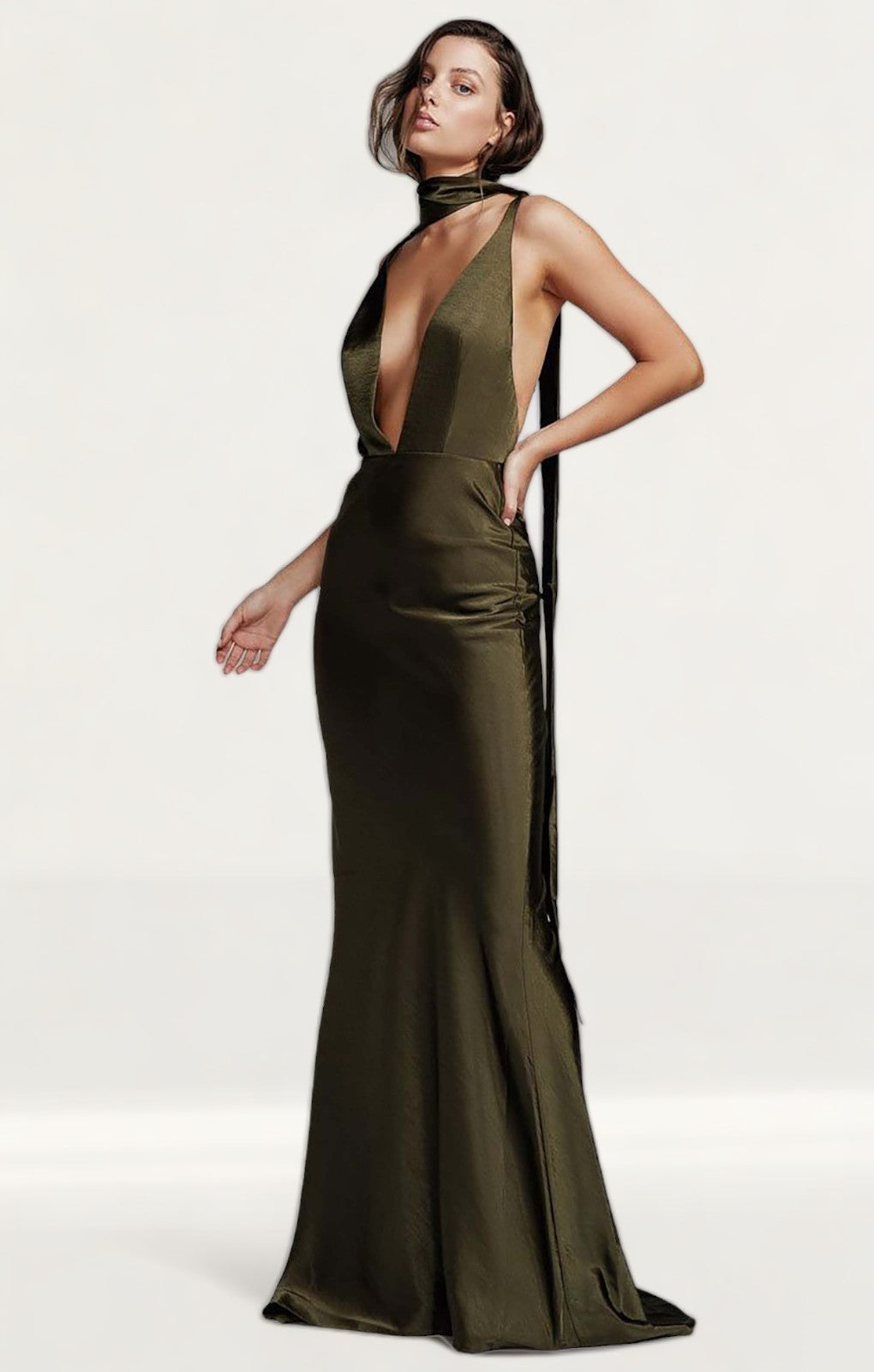 Lexi Adora Dress In Olive Green