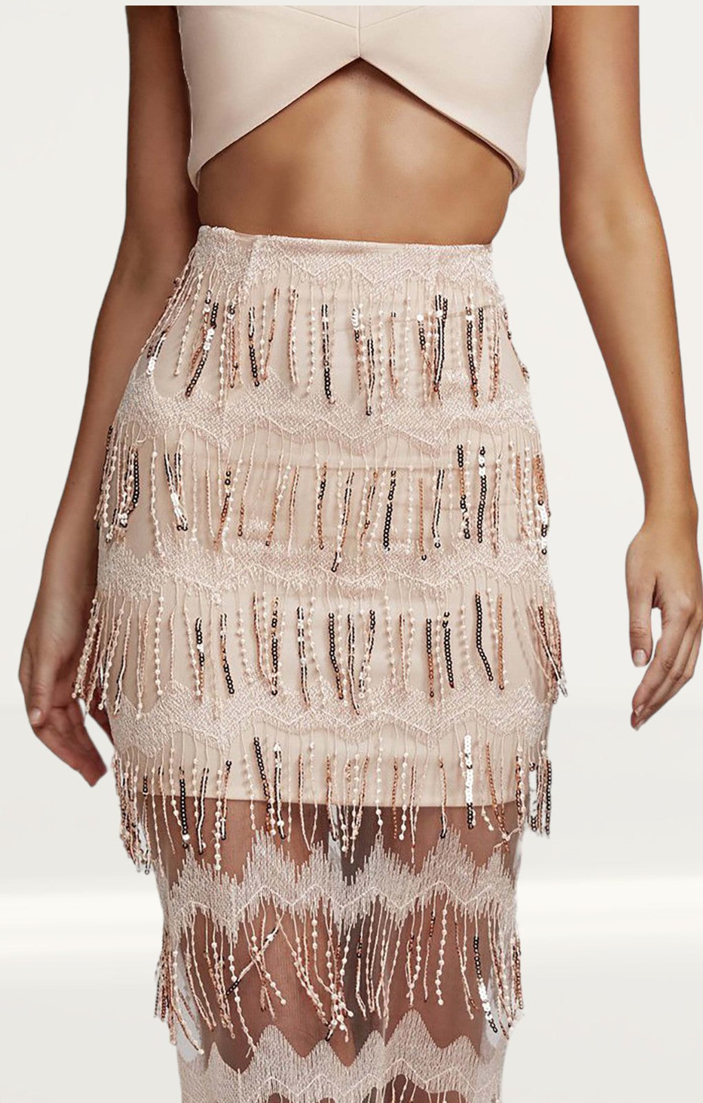 Lexi Pia Midi Dress In Pale Peach