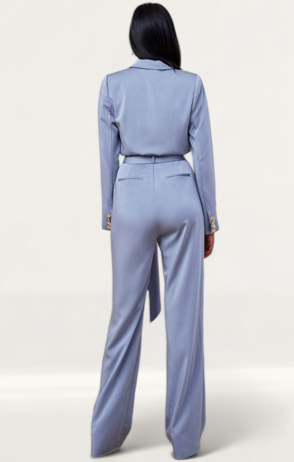 Lexi Steel Blue Rafaella Jumpsuit