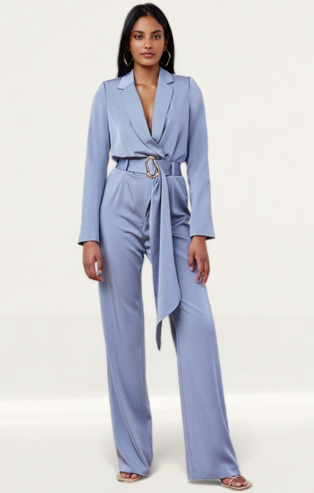 Lexi Steel Blue Rafaella Jumpsuit