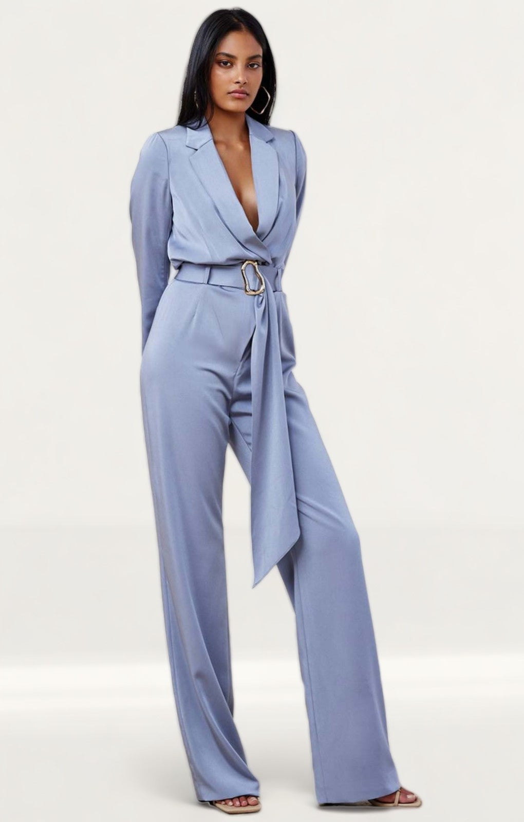 Lexi Steel Blue Rafaella Jumpsuit