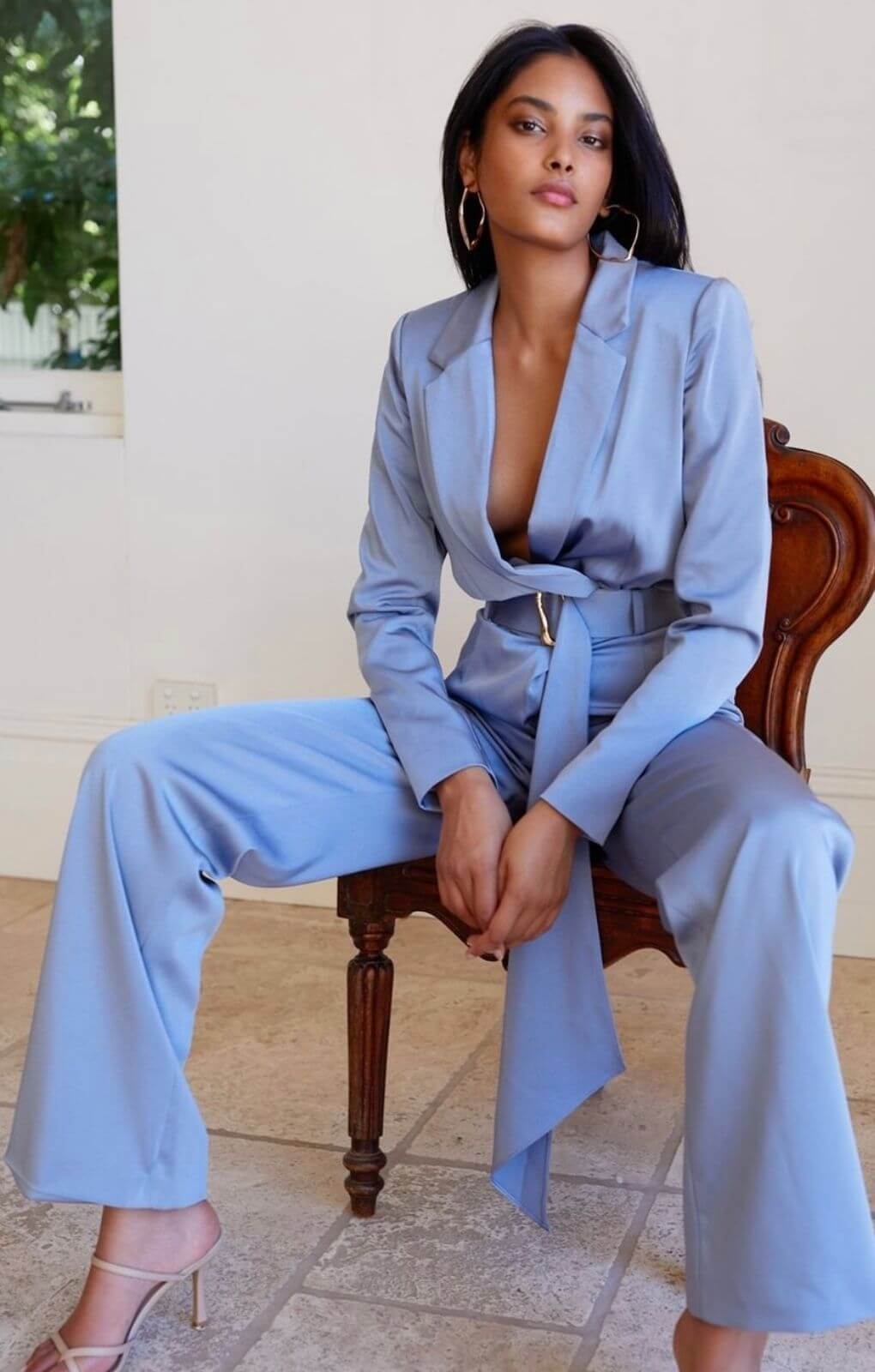 Lexi Steel Blue Rafaella Jumpsuit