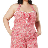 Timeless London Red Print Halterneck Playsuit