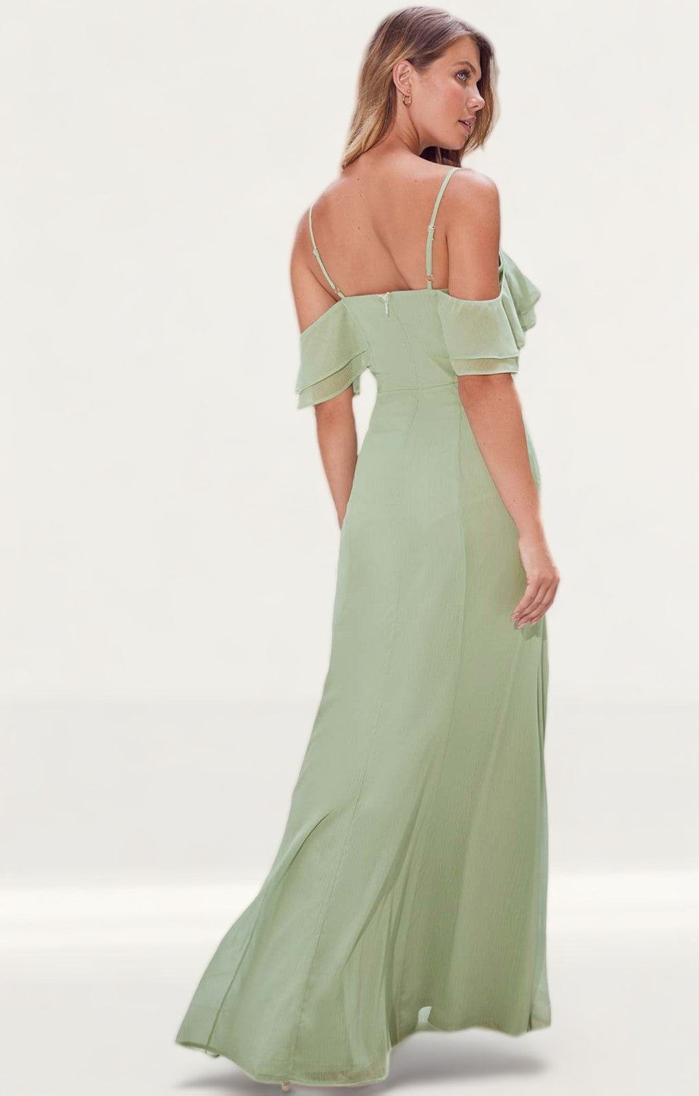 Lipsy Green Cold Shoulder Bridesmaid Maxi Dress product image