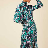 Little Mistress Green Leaf Printed Midaxi Dress product image