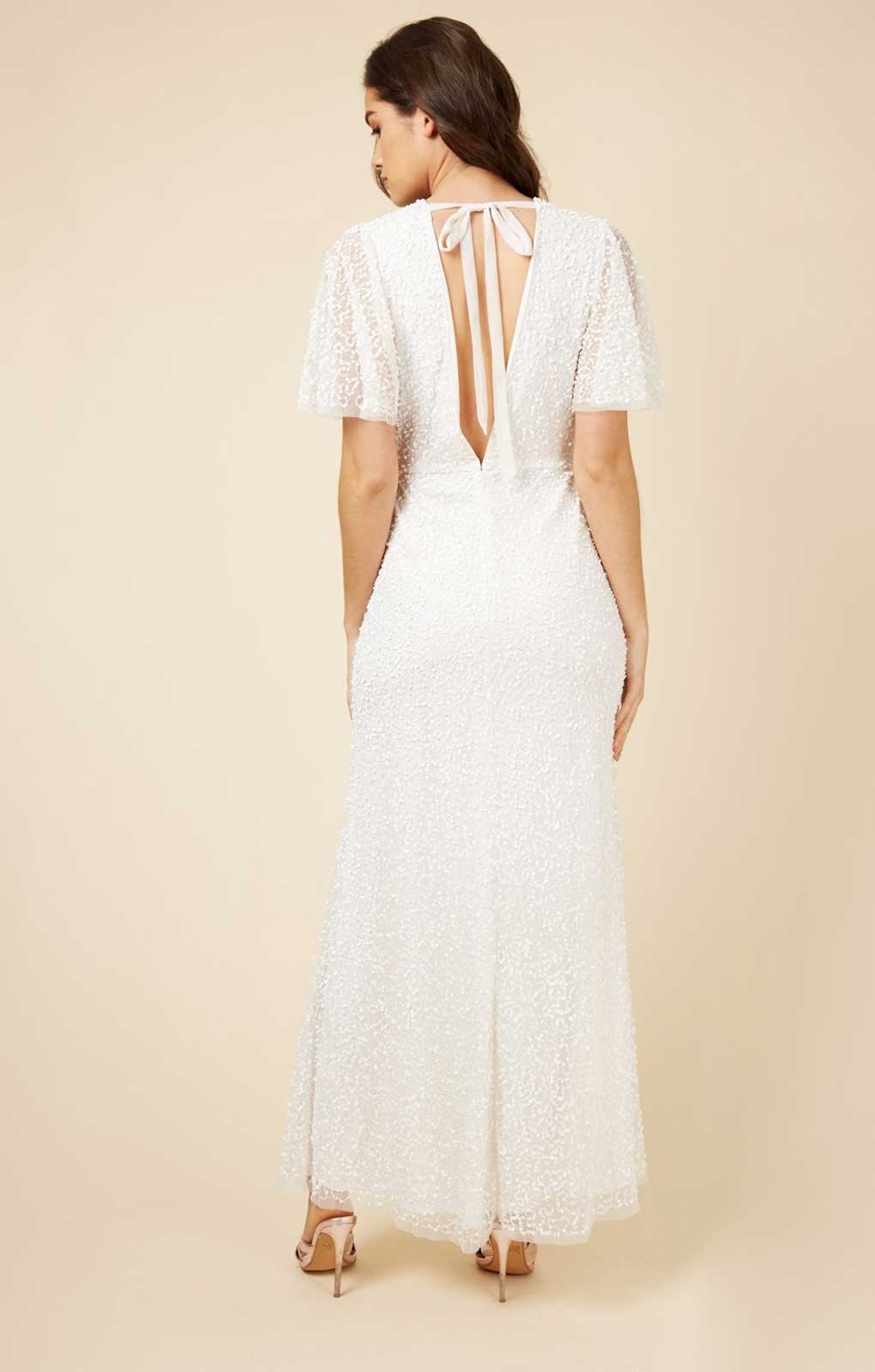 Little Mistress Helen Bridal Ivory Embellished Maxi Dress product image