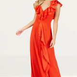 Little Mistress Red Ruffle Maxi