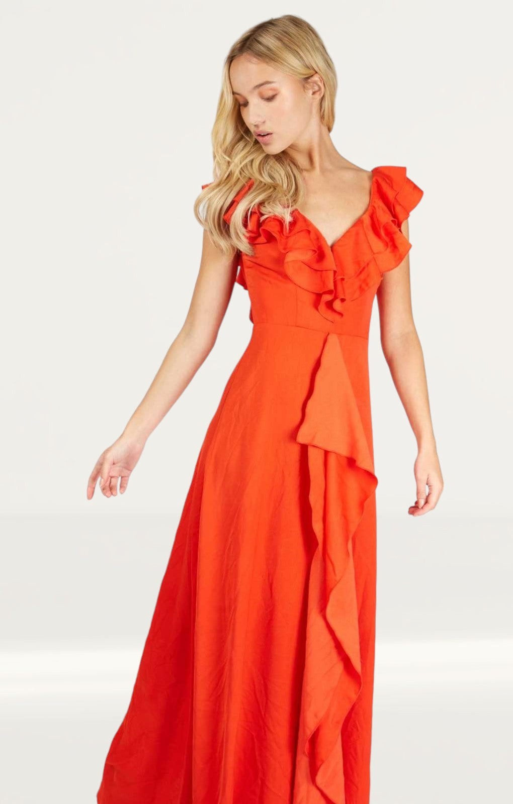 Rent Little Mistress Red Ruffle Maxi | Hirestreet Rent Little Mistress Red Ruffle Maxi | Hirestreet