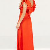 Little Mistress Red Ruffle Maxi