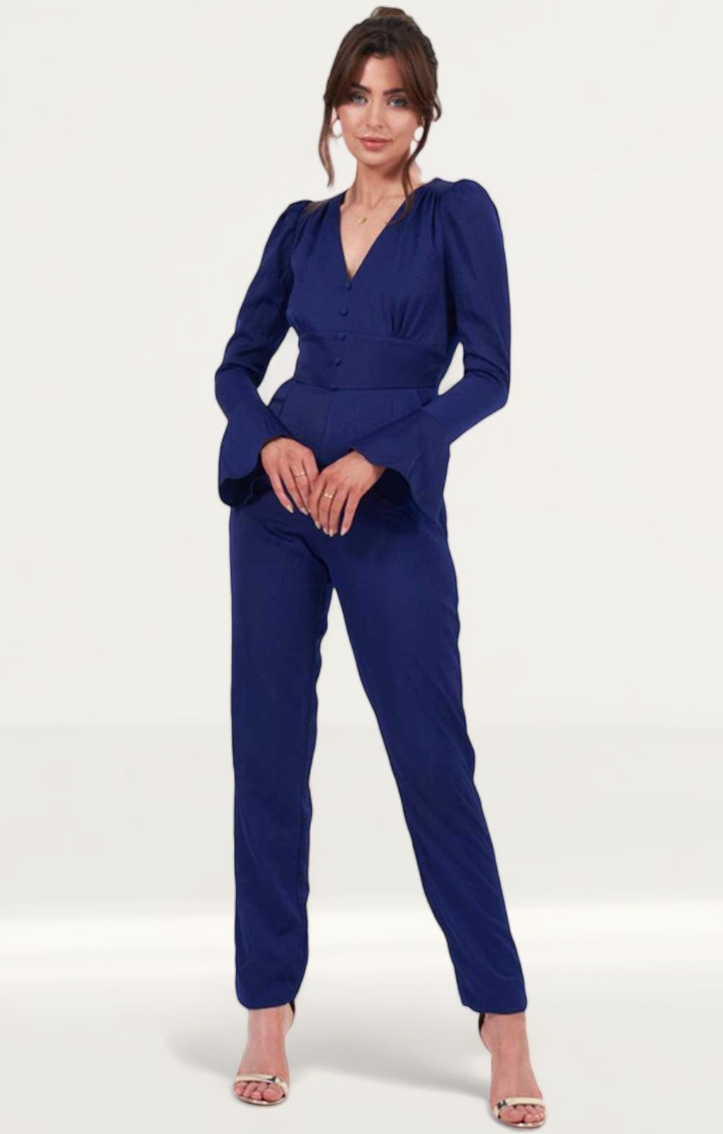 Little Mistress Navy Satin Jumpsuit product image