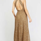 Little Mistress Nicky Gold Embellished Sequin Maxi Dress product image