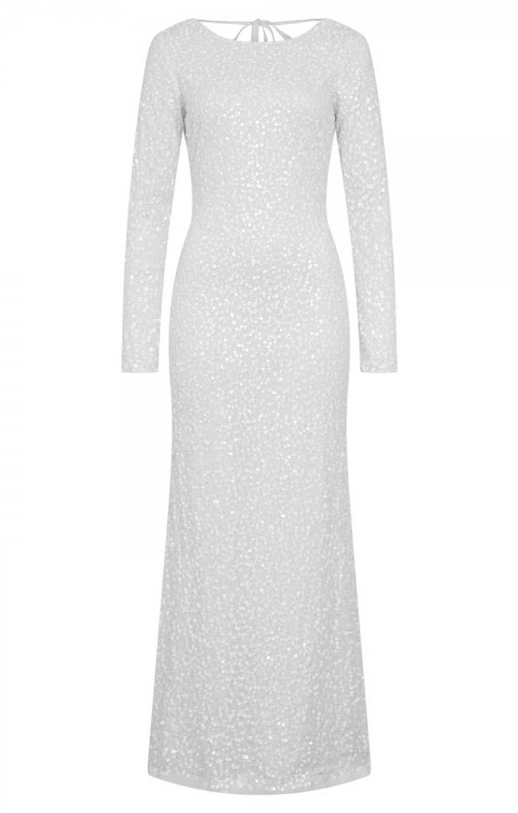 Little Mistress Pandora White Embellished Maxi Dress