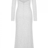 Little Mistress Pandora White Embellished Maxi Dress product image