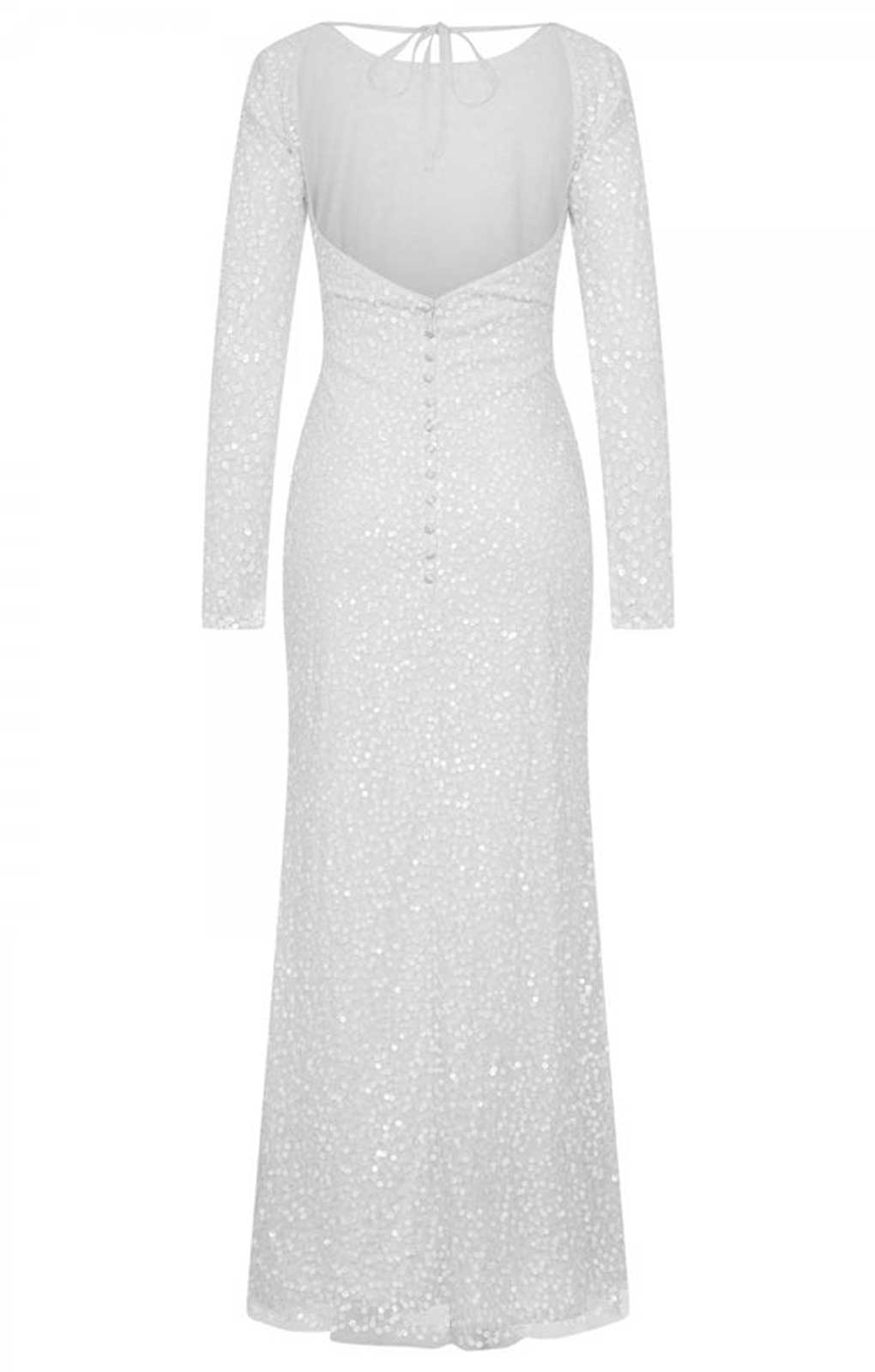 Little Mistress Pandora White Embellished Maxi Dress product image