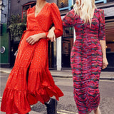 Little Mistress Red Wrap Midaxi Dress