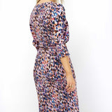 Little Mistress Multi Spot Print Shirred Midi