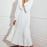 Little Mistress By Vogue Williams Cream Crochet Trim Midaxi Dress product image