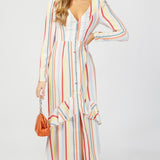 Little Mistress Multi Stripe Midaxi Dress