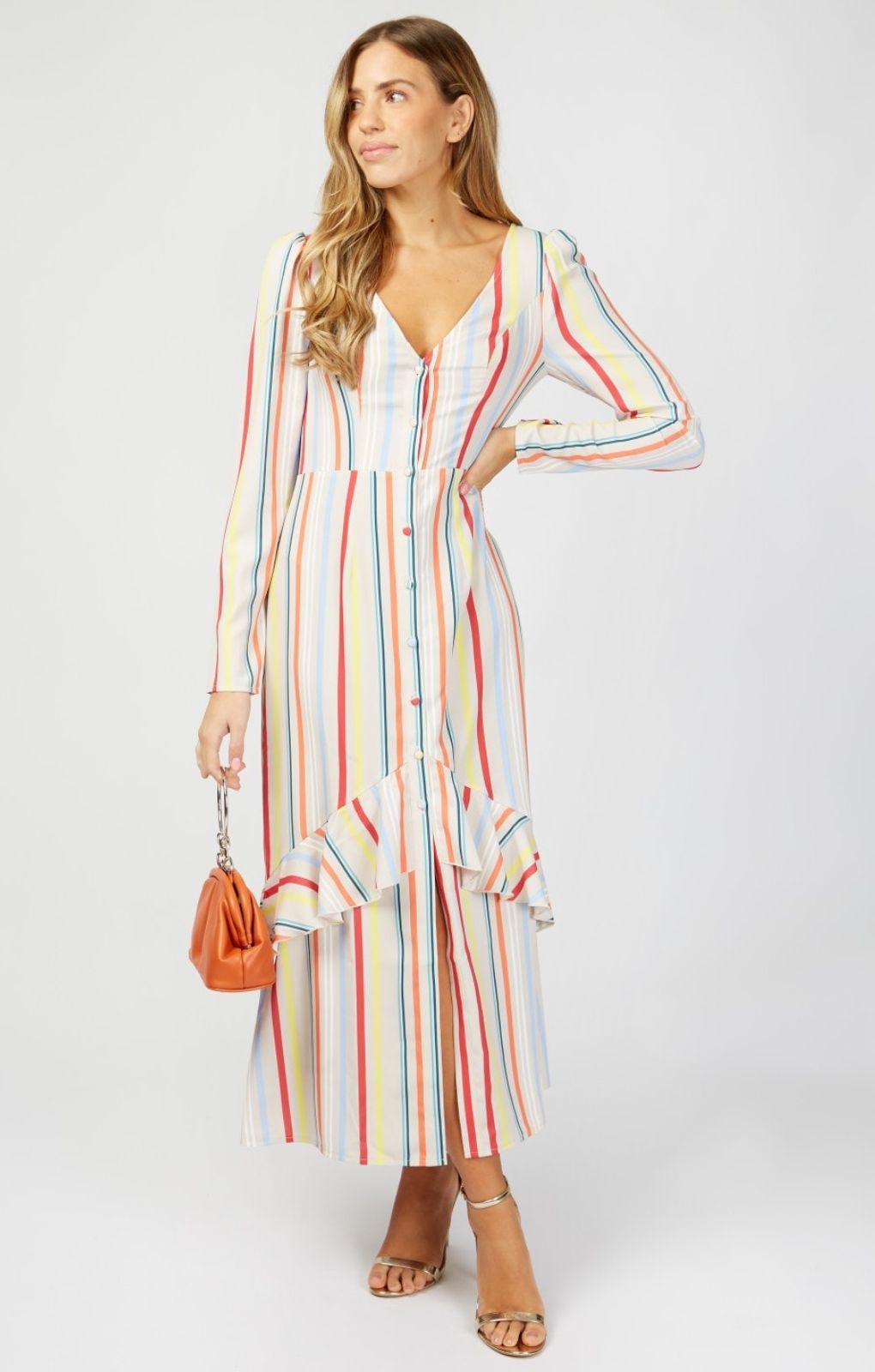 Little Mistress Multi Stripe Midaxi Dress product image