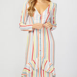 Little Mistress Multi Stripe Midaxi Dress product image