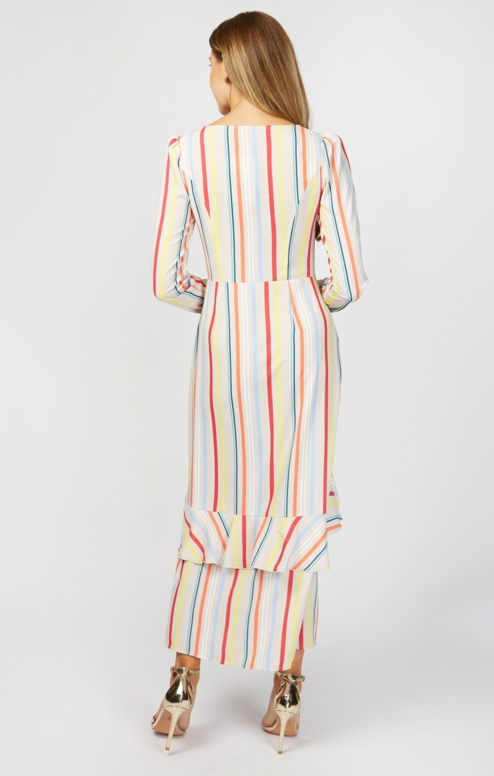 Little Mistress Multi Stripe Midaxi Dress