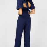 Little Mistress Navy Cut Out Jumpsuit