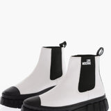 Love Moschino Two Tone Leather Chelsea Boots With Track Sole
