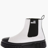Love Moschino Two Tone Leather Chelsea Boots With Track Sole